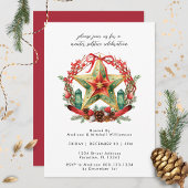 Invitation Solstice d'hiver Wreath Star Noël Yule