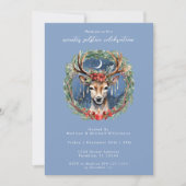 Invitation Solstice hiver Deer Red Berries Noël (Devant)