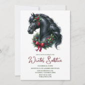 Invitation Solstice hiver Holly Yule Horse Pagan Holiday (Devant)