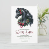 Invitation Solstice hiver Holly Yule Horse Pagan Holiday (Debout devant)