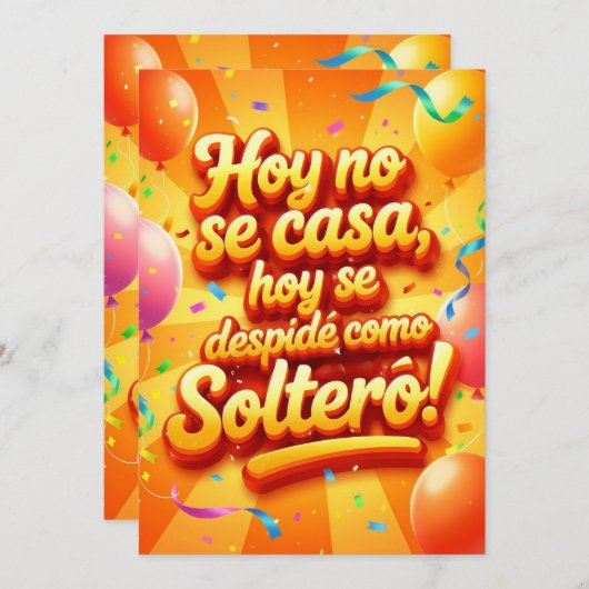 Invitation Solteros adelante (Devant / Derrière)