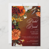 Invitation Sombre Élégant été coucher de soleil Floral Bridal (Devant)