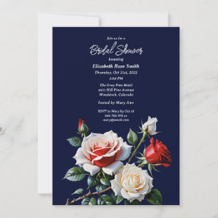 Invitation Sombre jolie rose rose blanc rouge douche de maria