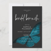 Invitation Sombre Moody Minimal Turquoise Moth Bridal Brunch (Devant)
