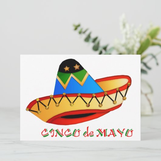 Invitation Sombrero Cinco de Mayo (Debout devant)