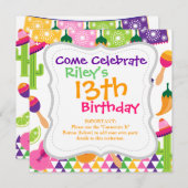 Invitation Sombrero Saguaro Lime Peppers (Devant / Derrière)