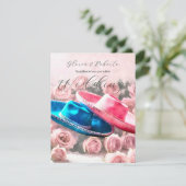 Invitation Sombreros roses et bleus avec Mariage Rose (Debout devant)