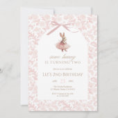 Invitation Some Bunny a deux ans Tutu Rose Anniversaire (Devant)