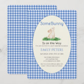 Invitation Some Bunny Baby Shower Bleu (Devant / Derrière)