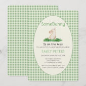 Invitation Some Bunny Baby Shower Vert (Devant / Derrière)