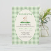 Invitation Some Bunny Baby Shower Vert (Debout devant)