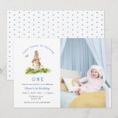 Invitation Some Bunny Boy 1st birthday  Photo (Devant / Derrière)