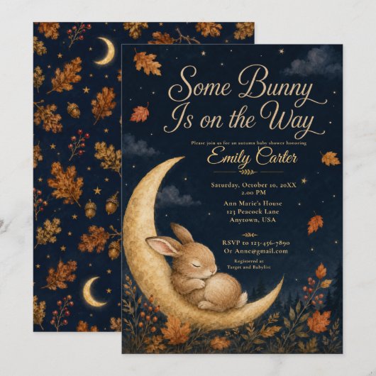 Invitation Some Bunny Fall Baby Shower (Devant / Derrière)