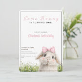 Invitation Some Bunny First Birthday  (Debout devant)