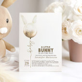 Invitation Some Bunny Gold Balloon Elegant Spring