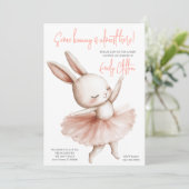 Invitation Some Bunny Is Almost Here Ballerina Baby Shower (Debout devant)
