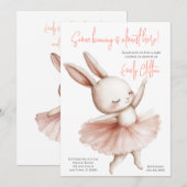 Invitation Some Bunny Is Almost Here Ballerina Baby Shower (Devant / Derrière)