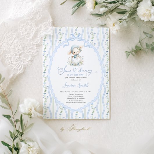 Invitation Some Bunny Is On The Way Baby Shower Boy