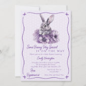 Invitation Some Bunny Is On The Way Purple Baby Shower (Devant)