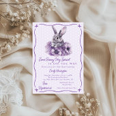 Invitation Some Bunny Is On The Way Purple Baby Shower