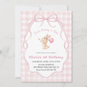 Invitation Some Bunny Is One Girl 1st Birthday Party (Devant)