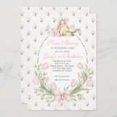 Invitation Some Bunny is One Invitation, Bunny Birthday (Devant / Derrière)