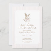 Invitation Some Bunny Is Turning One Bunny 1st birthday (Devant)