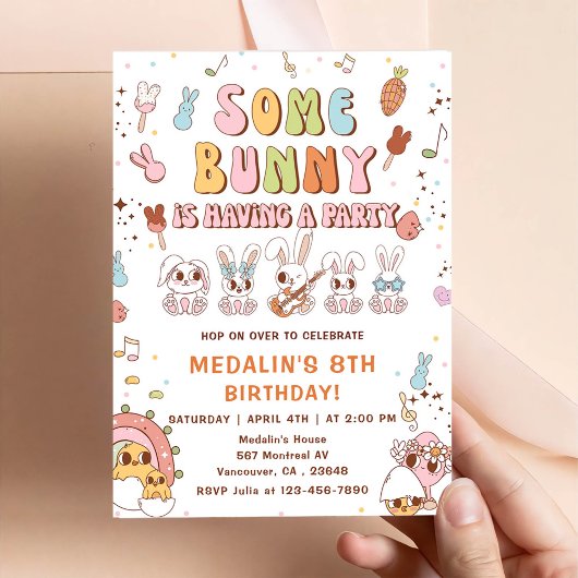 Invitation Some Bunny organise une fête d'anniversaire