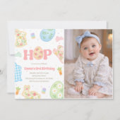 Invitation Some Bunny Pastel Floral 3rd Birthday Photo (Devant)