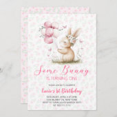 Invitation Some Bunny spring Birthday Party  (Devant / Derrière)