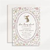 Invitation Some Bunny Sweet Floral Bunny First Birthday 