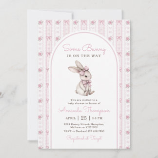 Invitation Some Bunny Vintage Rabbit Baby Shower