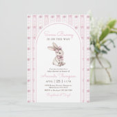 Invitation Some Bunny Vintage Rabbit Baby Shower (Debout devant)