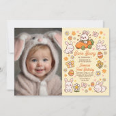 Invitation Some Bunny Whimsical Easter 1st Birthday Photo (Devant)