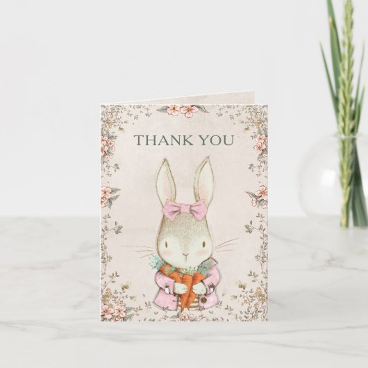 Invitation Somebunny is Turning One Birthday Thank You Card (Devant)