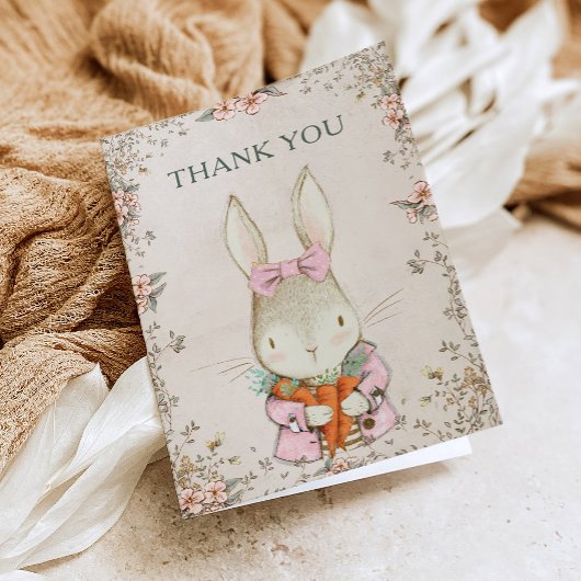 Invitation Somebunny is Turning One Birthday Thank You Card