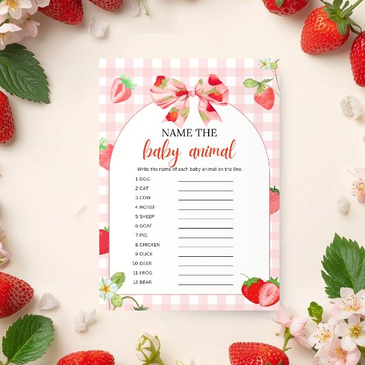 Invitation Someone Berry Sweet Baby Shower | Nommer l'animal 