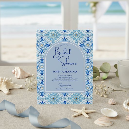 Invitation Something Blue Amalfi Coastal Bridal Shower