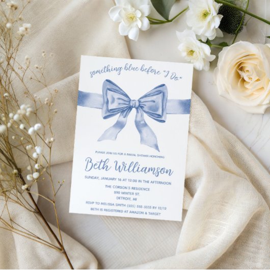 Invitation Something Blue avant de le faire !  Mariage modern