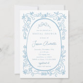 Invitation Something Blue Baby Shower de Mariage (Devant)