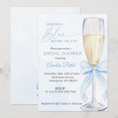 Invitation Something Blue Baby Shower de mariage  (Devant / Derrière)