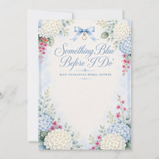 Invitation Something Blue Baby Shower | Hydrangea Bleue