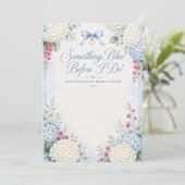 Invitation Something Blue Baby Shower | Hydrangea Bleue (Debout devant)