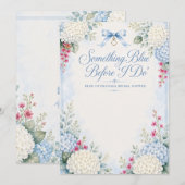 Invitation Something Blue Baby Shower | Hydrangea Bleue (Devant / Derrière)
