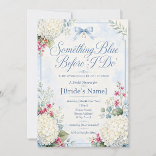 Invitation Something Blue Baby Shower Hydrangea Bleue