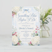 Invitation Something Blue Baby Shower | Hydrangea Bleue (Debout devant)