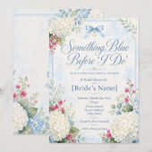 Invitation Something Blue Baby Shower | Hydrangea Bleue (Devant / Derrière)
