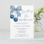 Invitation Something Blue Before I Do Blue Bow Bridal Shower (Debout devant)