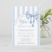 Invitation Something Blue Before I Do Bow Bridal Shower (Debout devant)