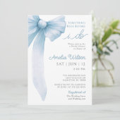 Invitation Something Blue Before I Do Bow Bridal Shower (Debout devant)